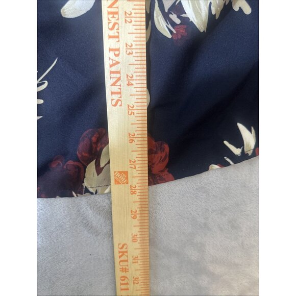 Catherines 3XWP Blouse Black Red Gold Floral Button Front 3/4 Sleeve Plus Top - Picture 5 of 7